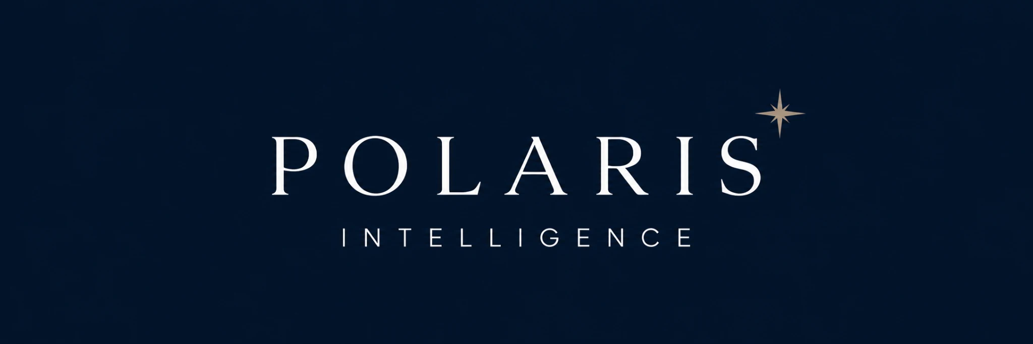 Polaris Intelligence serif wordmark with star emblem
